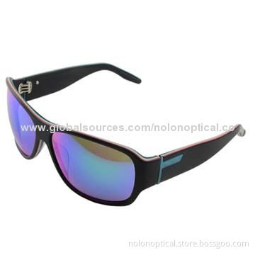 2014 Fashionable Coating Acetate Sunglasses for Men with Wooden Temple